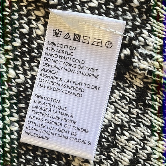 ECOTE Open Front Cardigan Black, Cream & Grey Patterned Size M - Picture 9 of 15